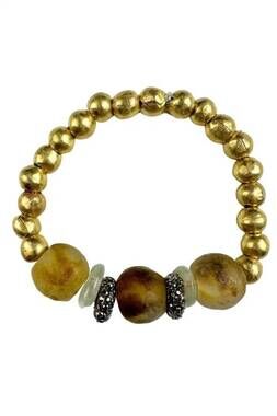 NEW TWINE & TWIG women's metal stack bracelet in red drum fish